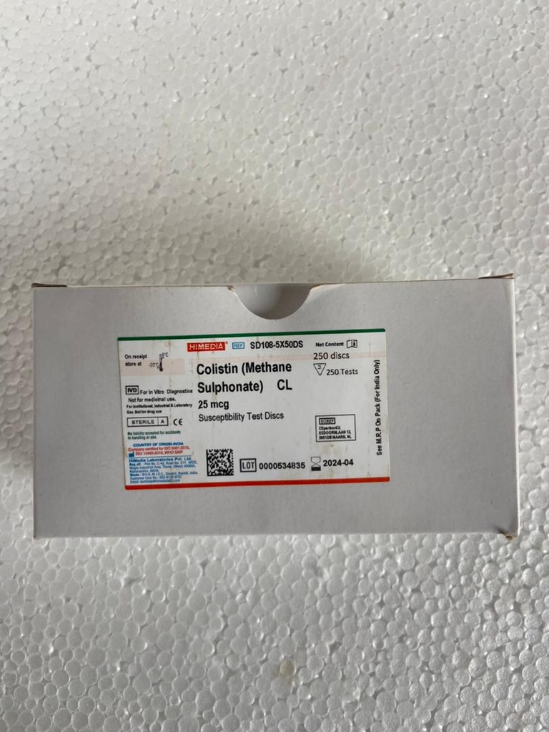 Colistin (Methane Sulphonate) CL 25 mcg (HIMEDIA, 5x50DS)